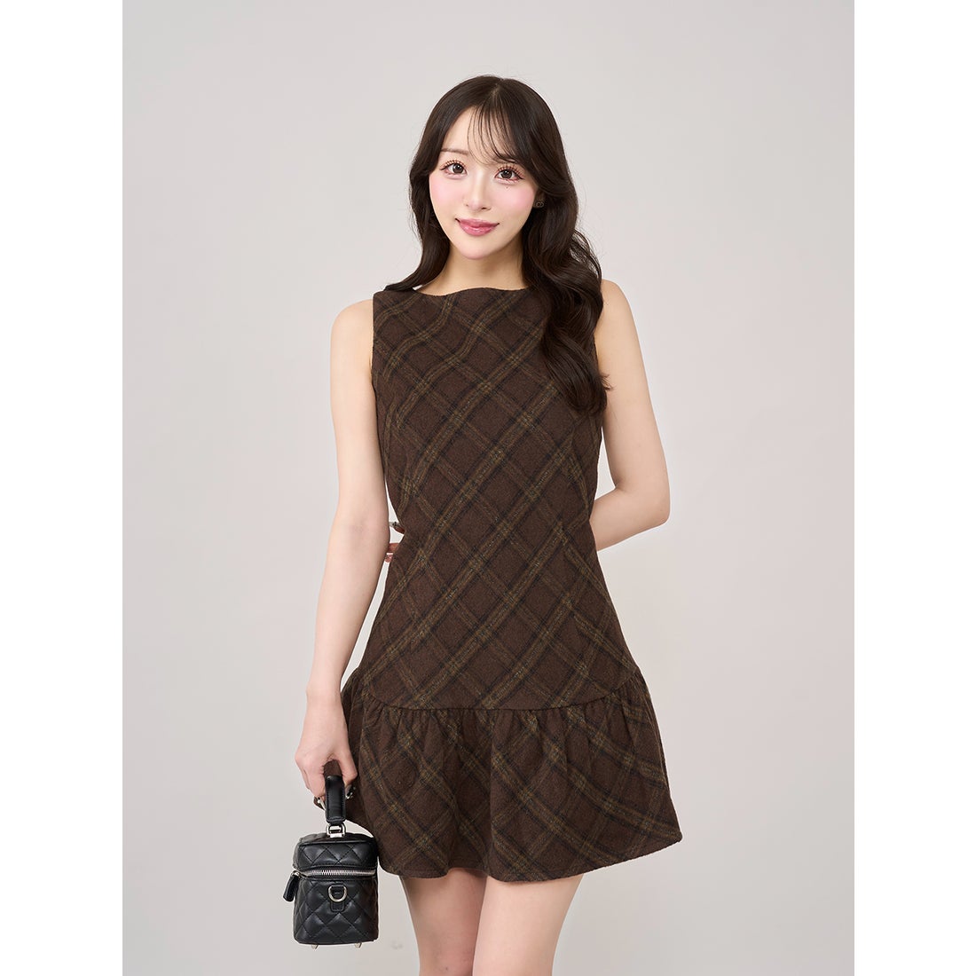 ダーリッチ Darich タータンチェックノースリミニワンピース