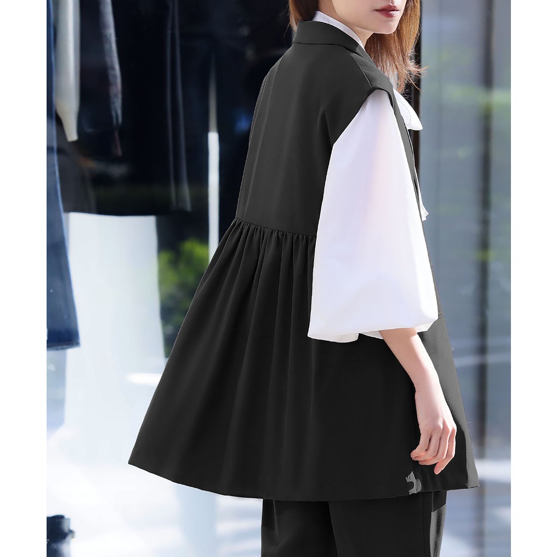 フロリア Flolia ダブルテーラードジレ ワンタックテーパードパンツ