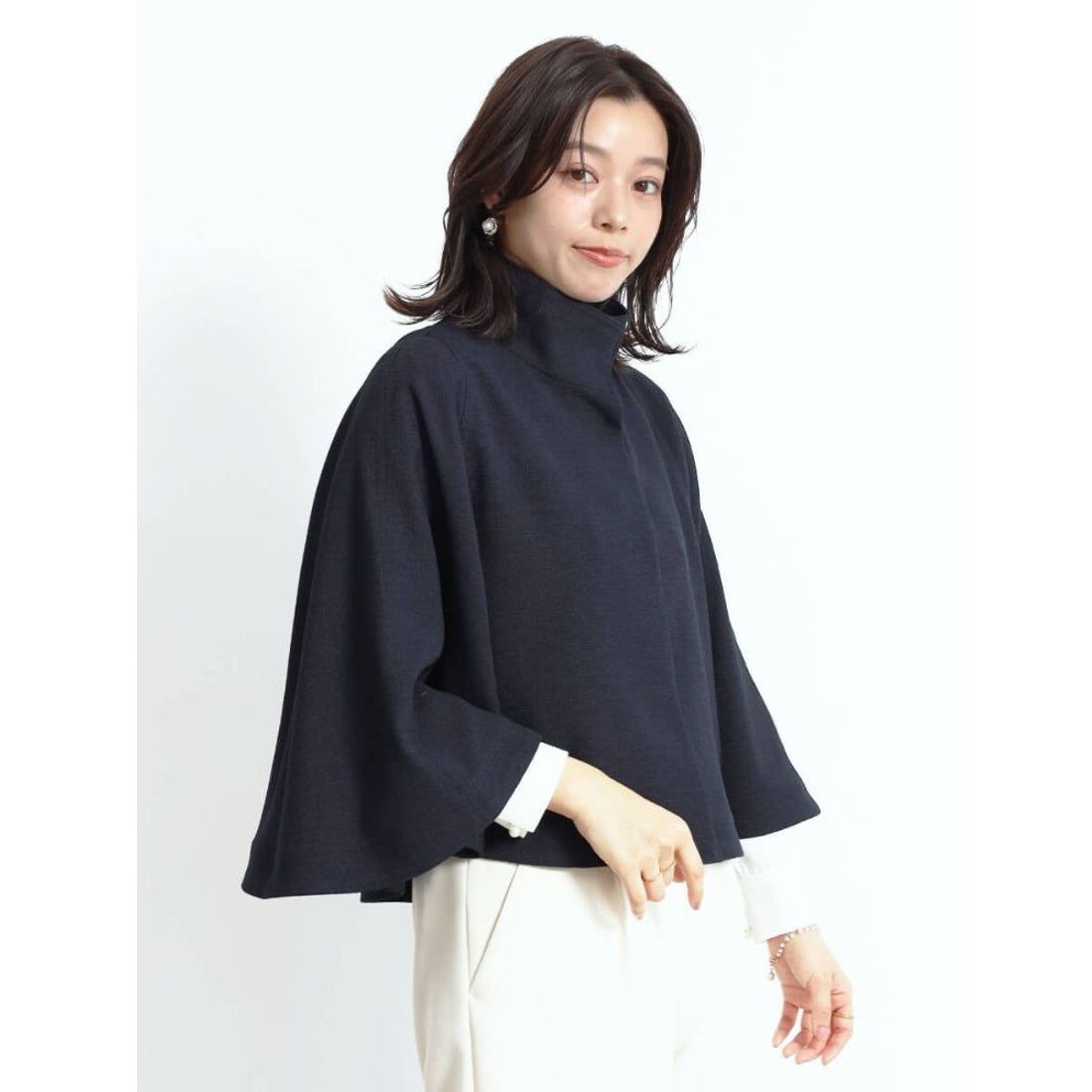 フェンネル FENNEL スタンドカラーケープコート （ブラック