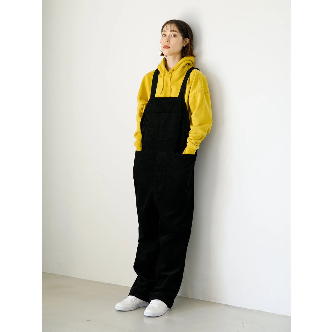 コエ koe コーデュロイオーバーオール （ブラック） -アウトレット通販