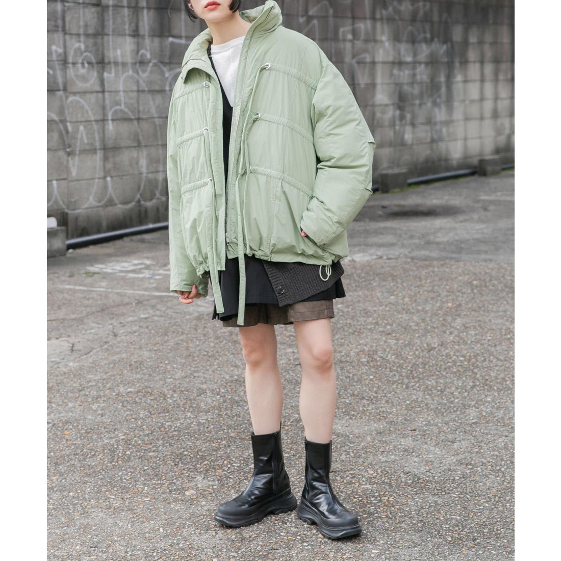 ケービーエフ KBF フロントリボン中綿ジャケット （IVORY