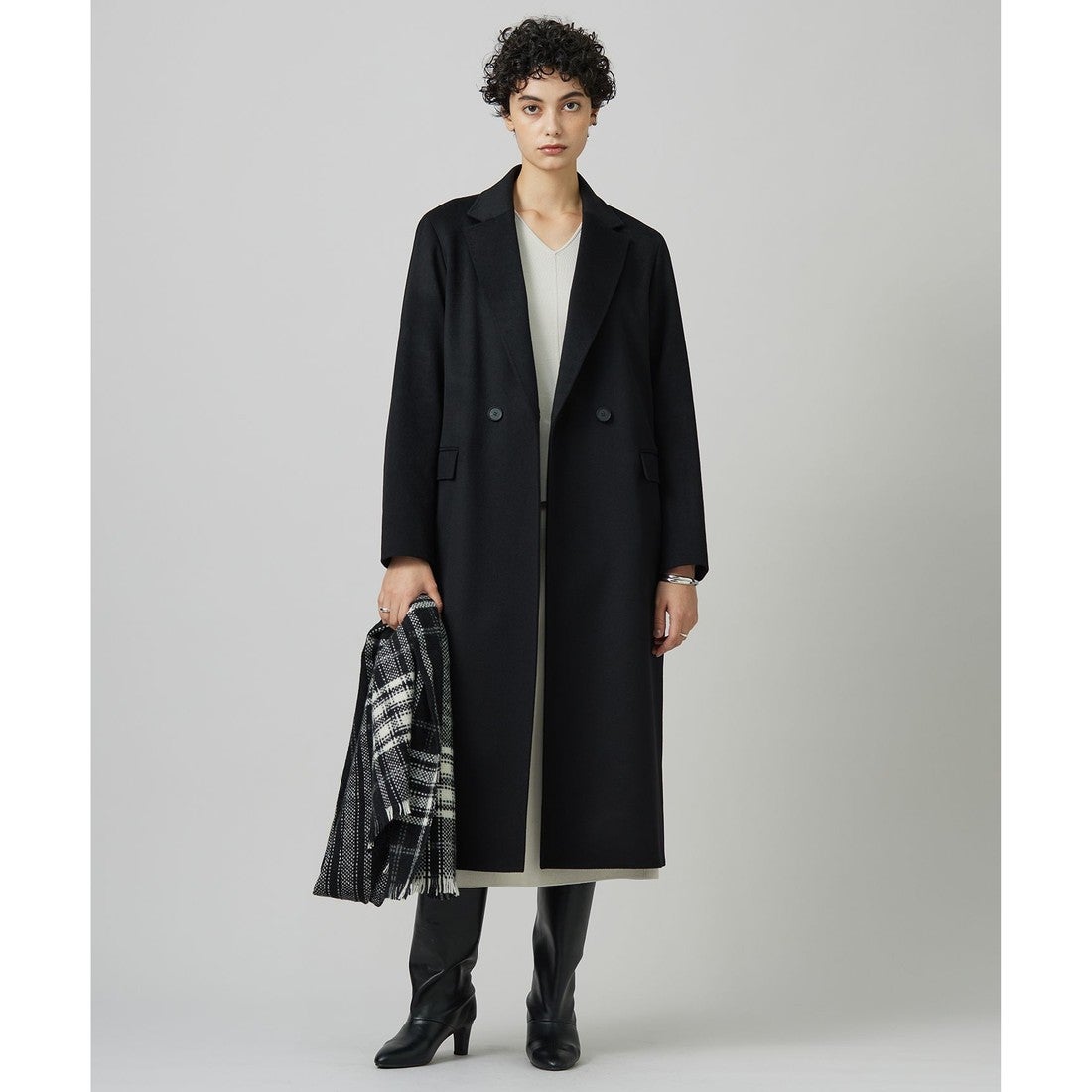 ICB L ピュアカシミヤ チェスターコート （キャメル系） -靴