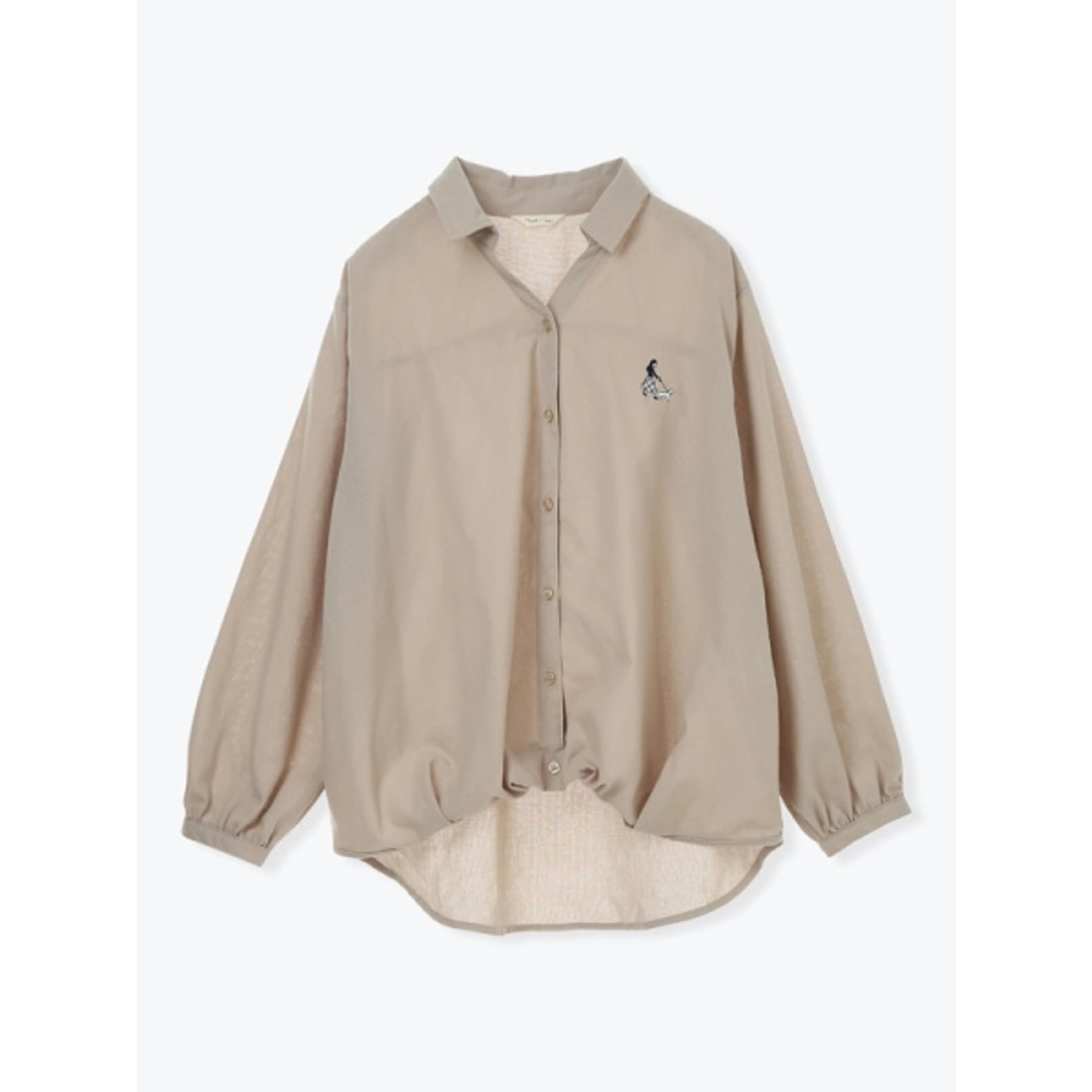 ハレノヒ Hare no hi ワンポイント刺繍スキッパーカラーシャツ （A柄