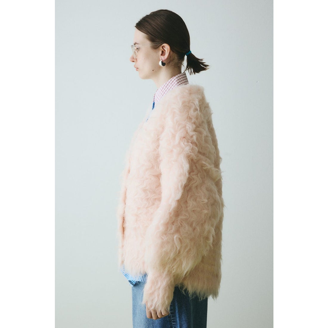 ヘリンドットサイ HeRIN.CYE ［予約］Fuzzy knit cardigan （BLU