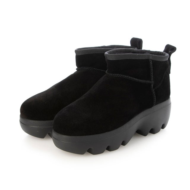アグ UGG CLASSIC MINI PLATFORM 厚底ムートンブーツ （ブラック