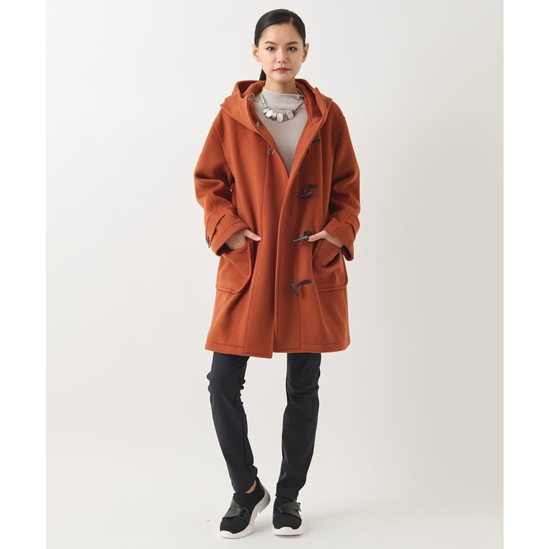 ヒロコ ビス HIROKO BIS ミドル丈ダッフルコート （グリーン