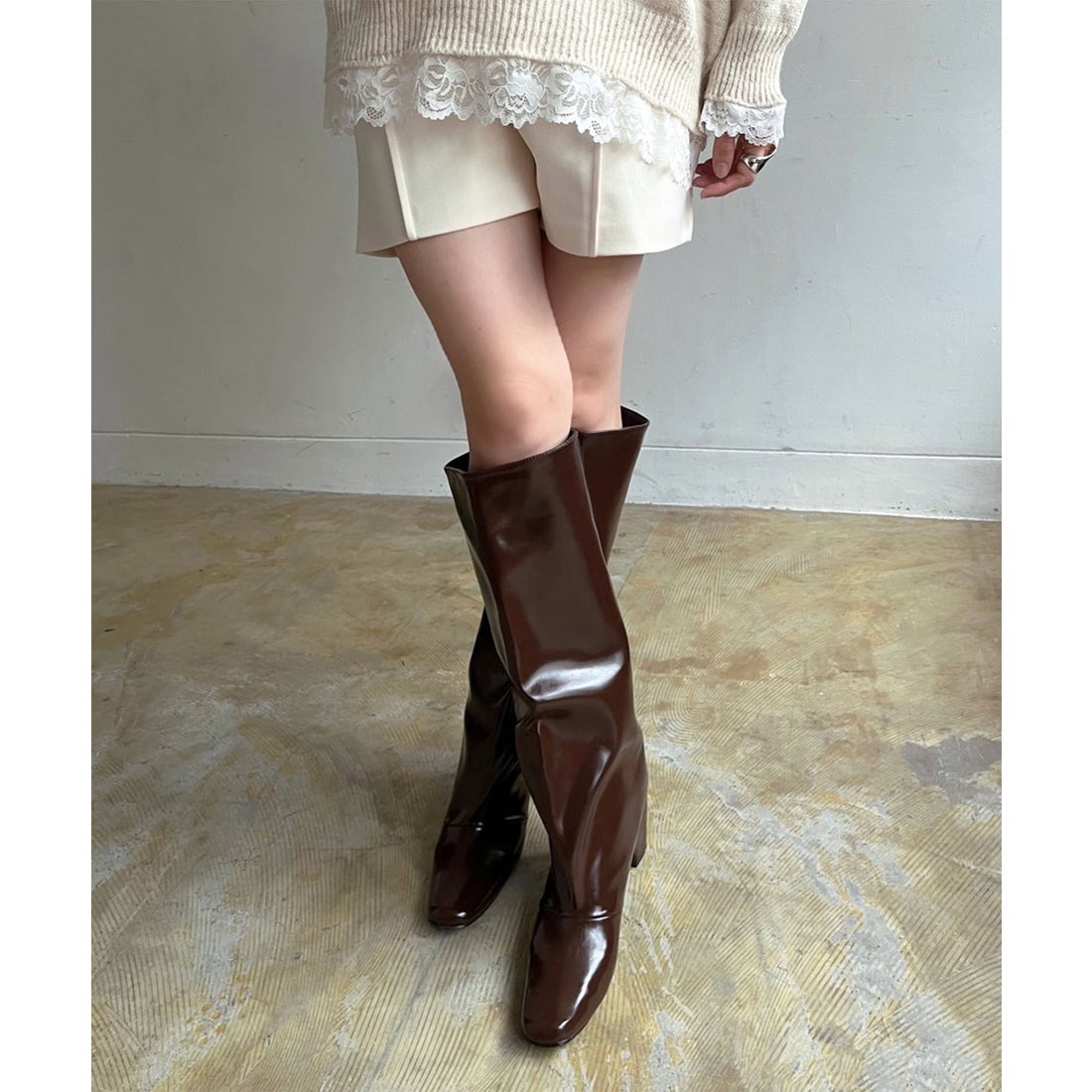 ジュエローブ Jewelobe ワイドシャフトストレートロングブーツ