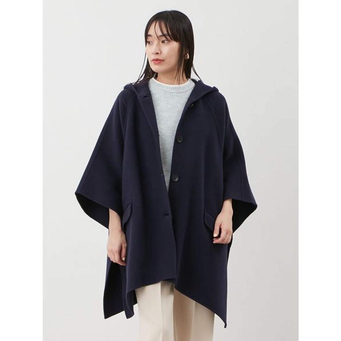 ミラ オーウェン Mila Owen フードポンチョコート （NVY