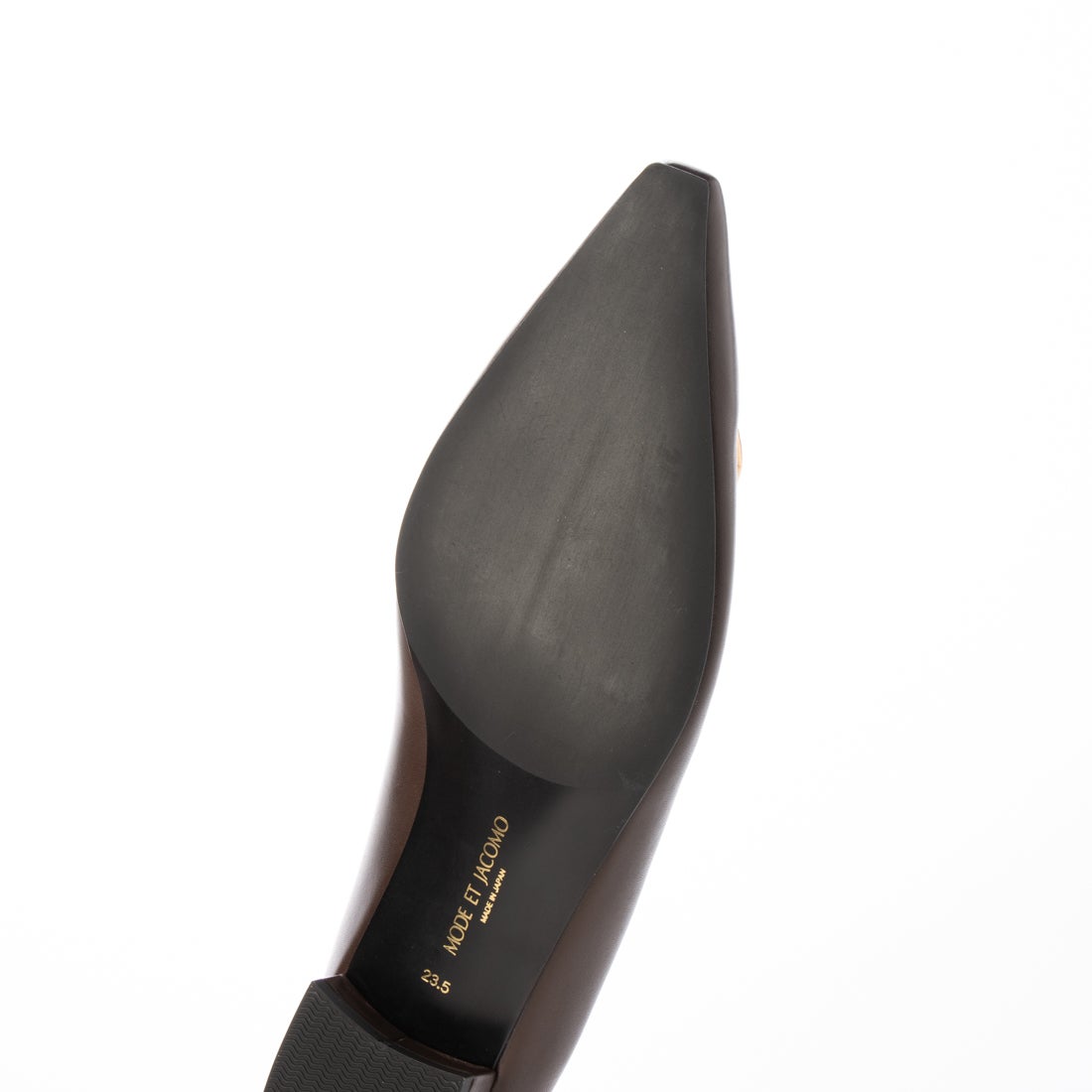 MODE ET JACOMO メタルフラットパンプス（ダークブラウン） -Mode et