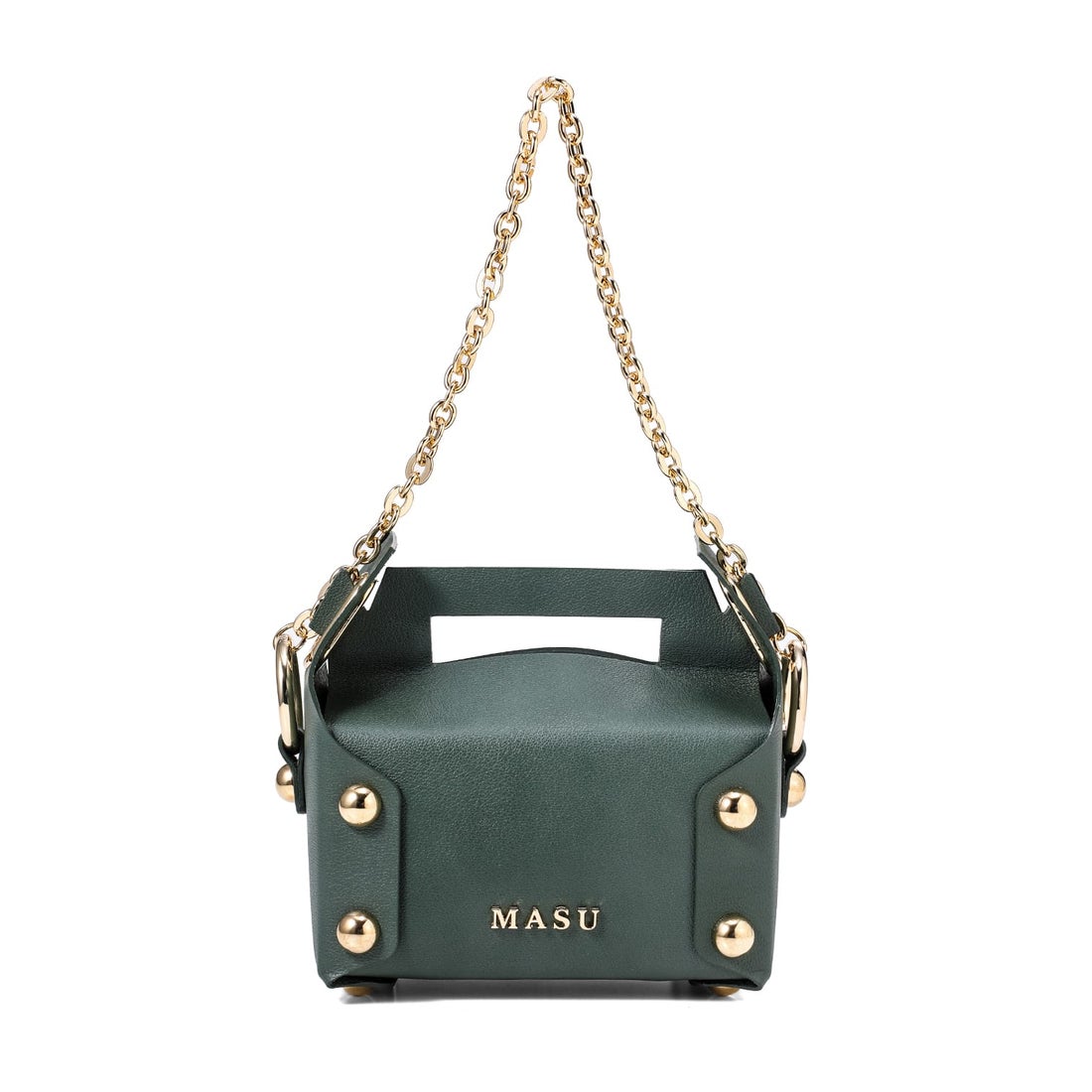 エムエーエスユー MASU LEATHER CAKE BAG （MOSS GREEN） -FASCINATE