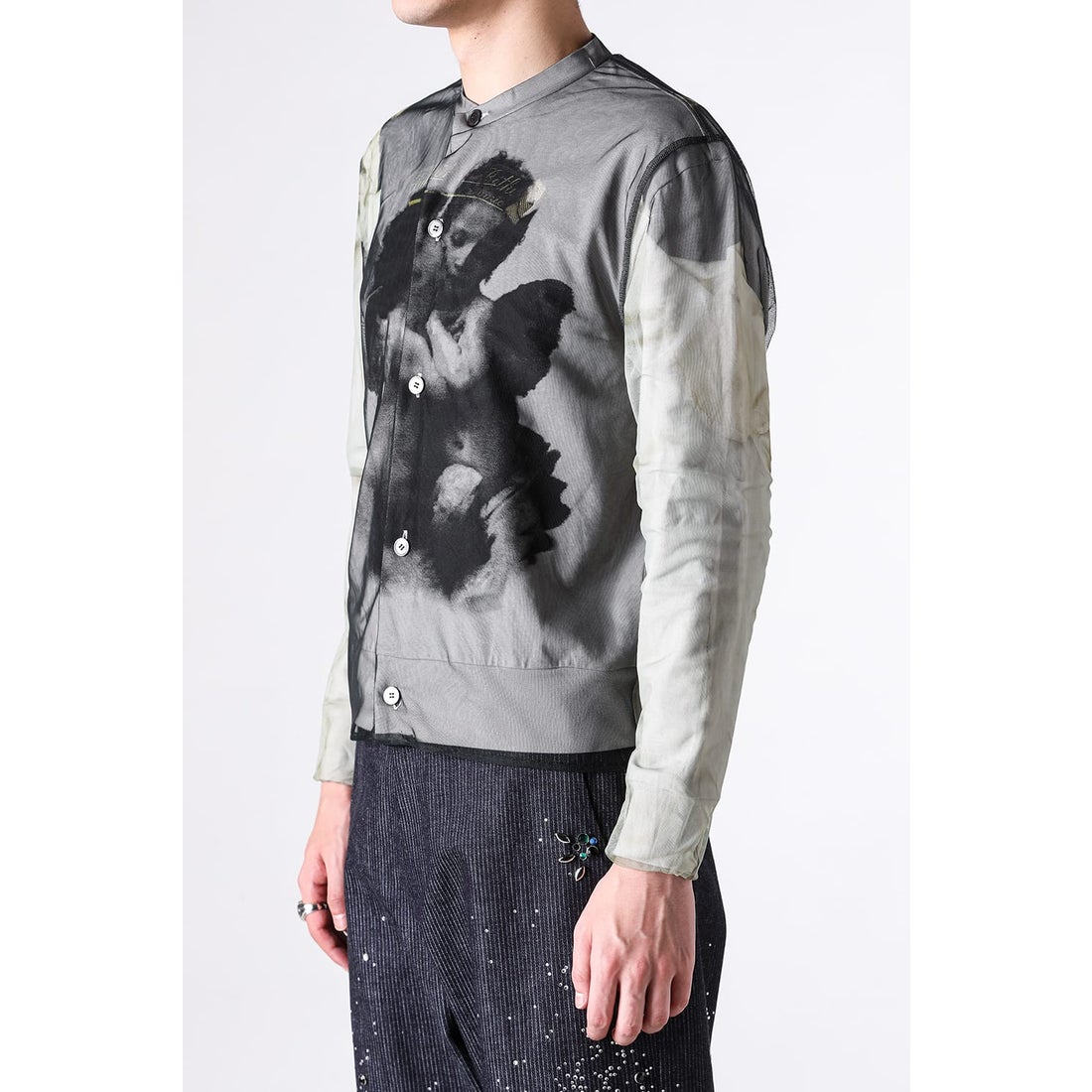 MASU BLURRED ANGEL CARDIGAN （WHITE） - Osaka / Kyoto, Ship