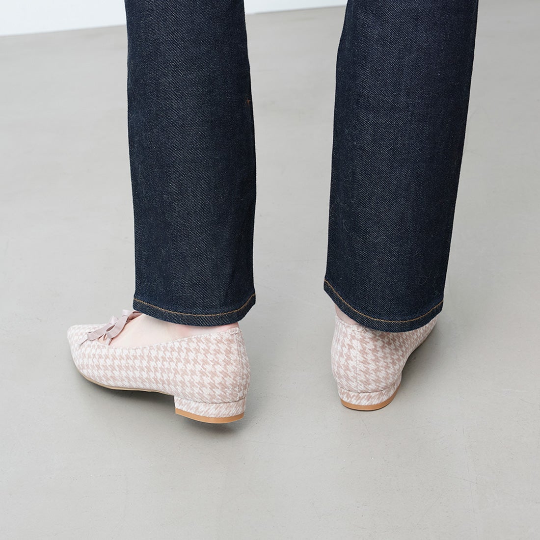 25AW新色】ダブルリボンポインテッドトゥフラットパンプス (0572