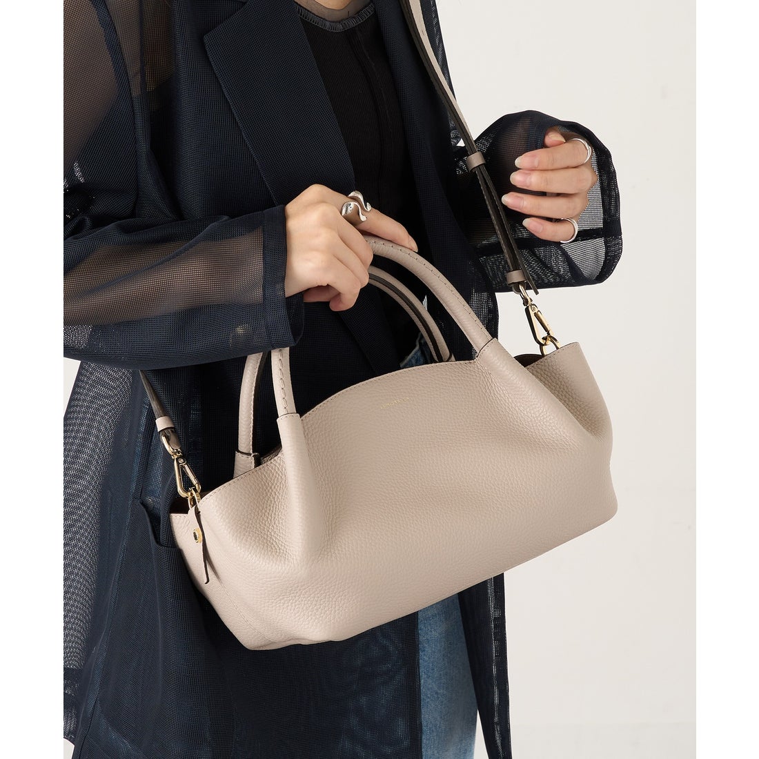 ロリステッラ LORISTELLA シュリンクレザー 2WAYハンドバッグ