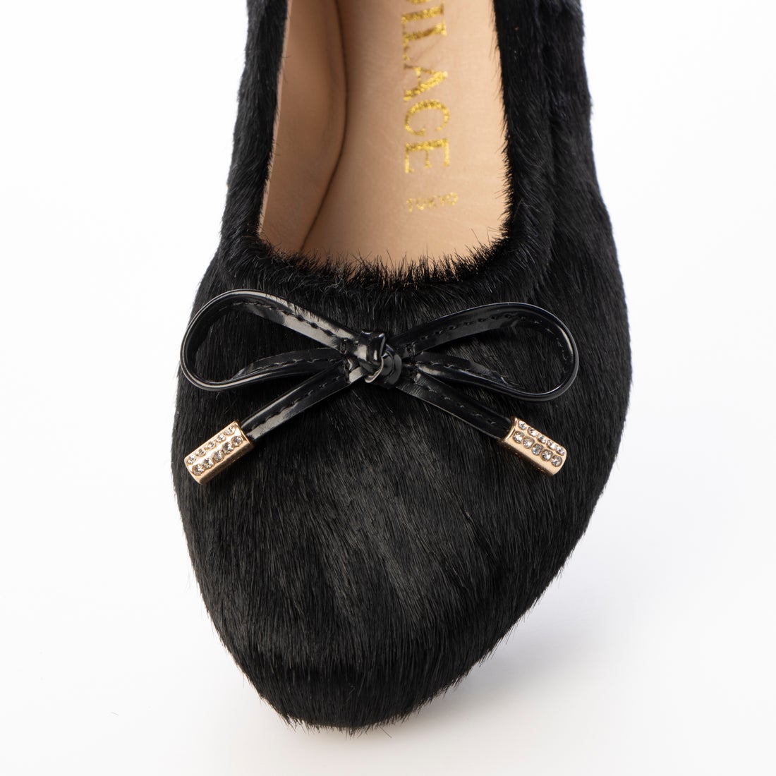 ラ コラージュ LA'COLLAGE リボンバレエシューズ （ブラック