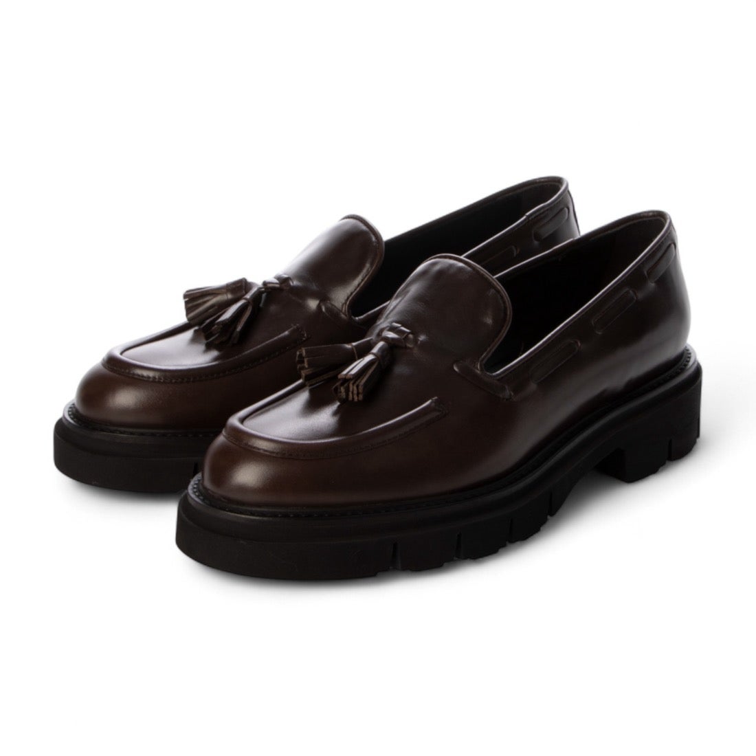 ルカ グロッシ Luca Grossi タンクソールタッセルローファー （ダーク