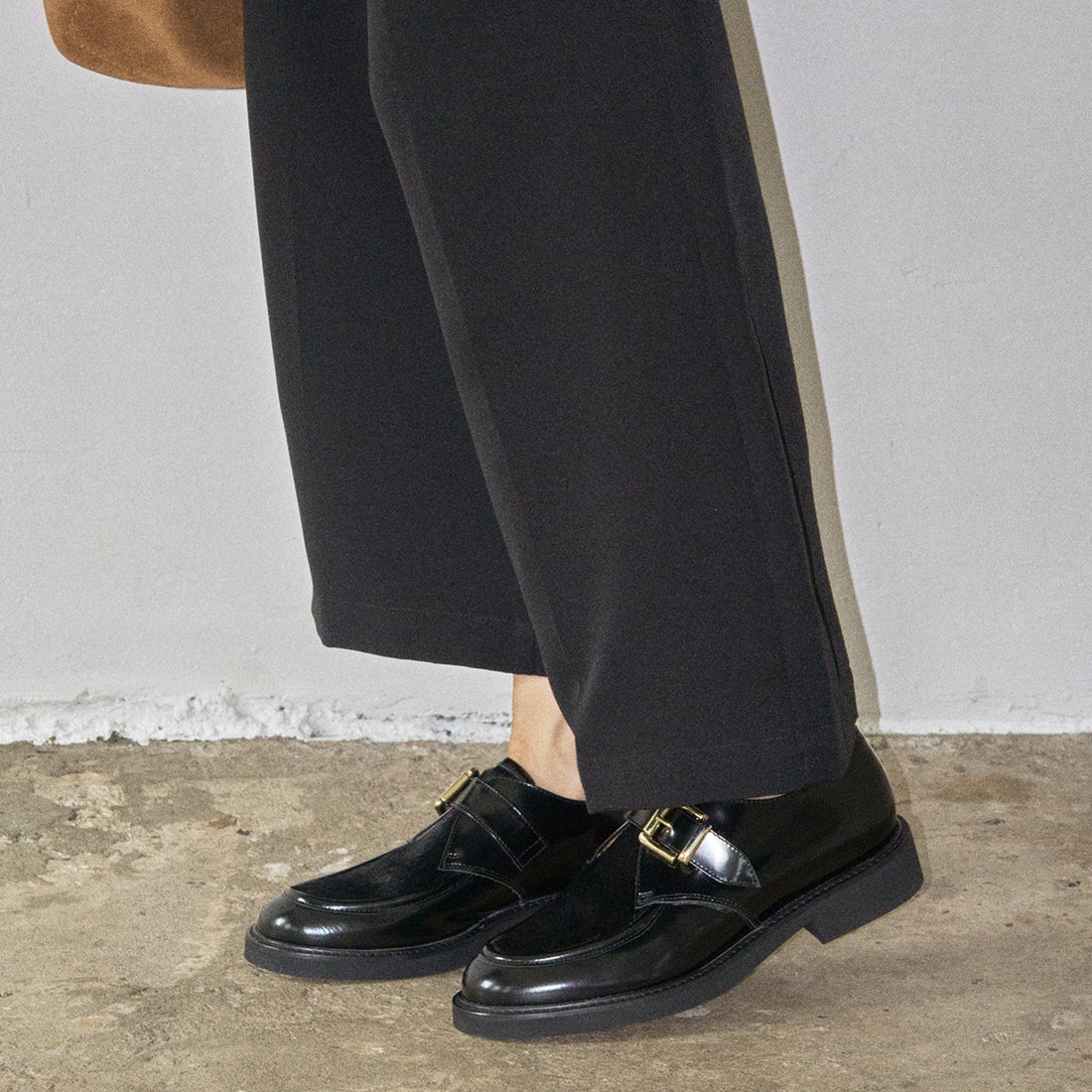 ルカ グロッシ Luca Grossi 異素材コンビモンクストラップシューズ