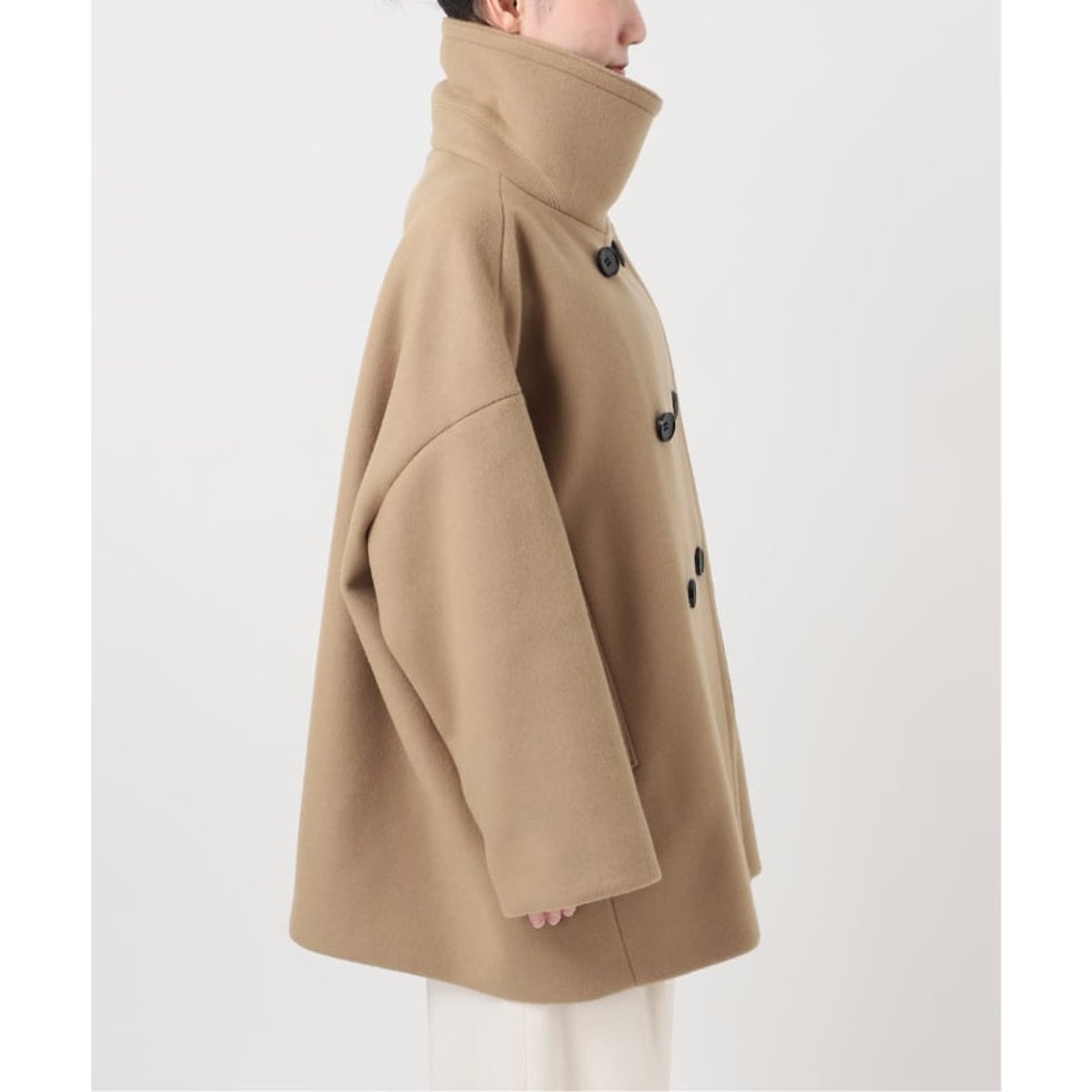 ノーブル NOBLE 《追加》スタンドカラーオーバーコート （キャメル
