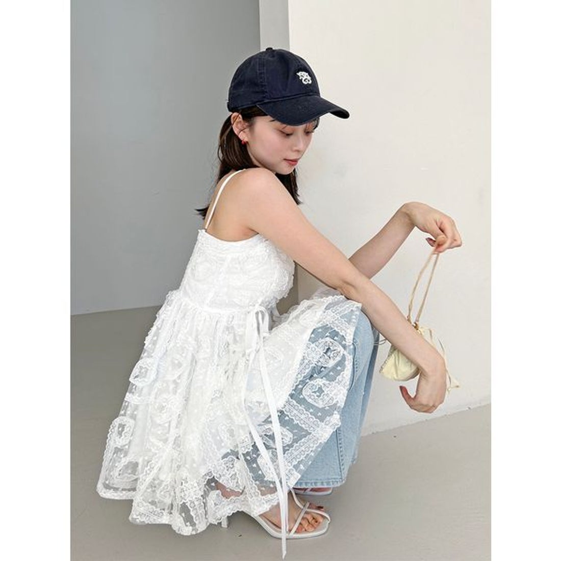 スナイデル SNIDEL チュールペプラムブラウス （BLK） - ファッション