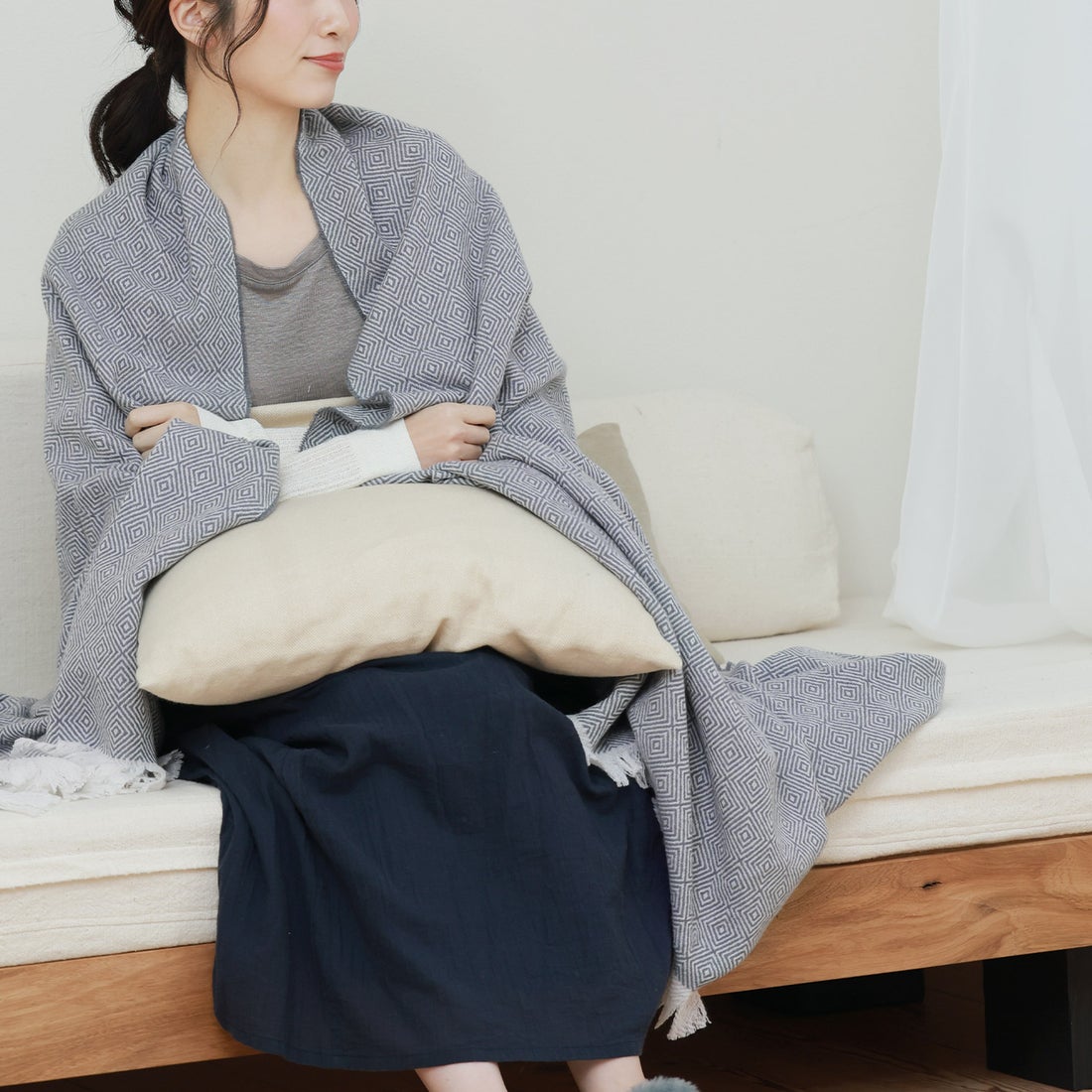 サンキョウショウカイ 三京商会 ブランケット カシミヤ100% 大判 厚手