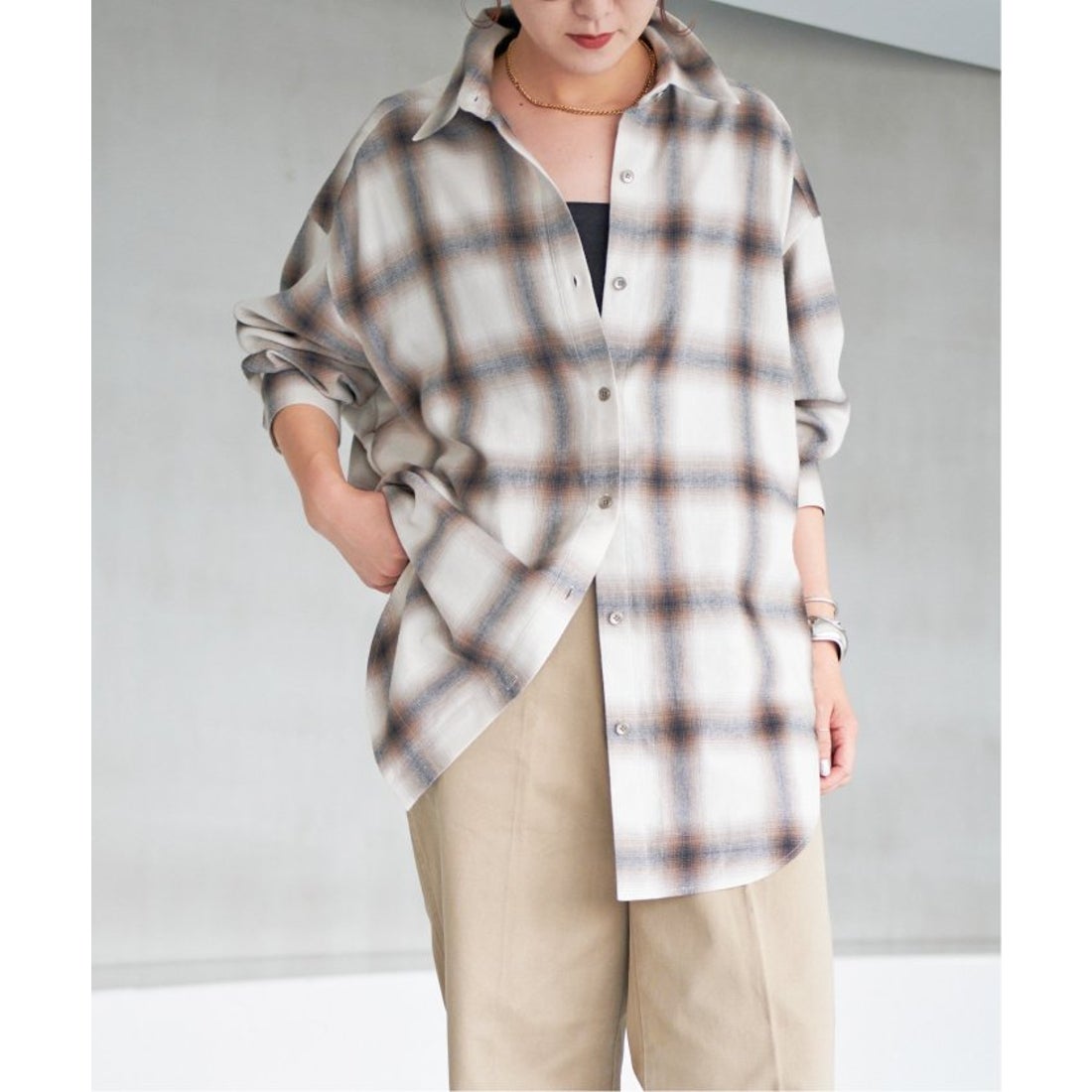 スピック＆スパン Spick & Span 《追加予約》オンブレーチェックルーズ