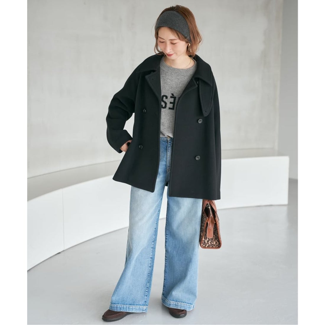 スピック＆スパン Spick & Span S160スタンドカラーショートコート