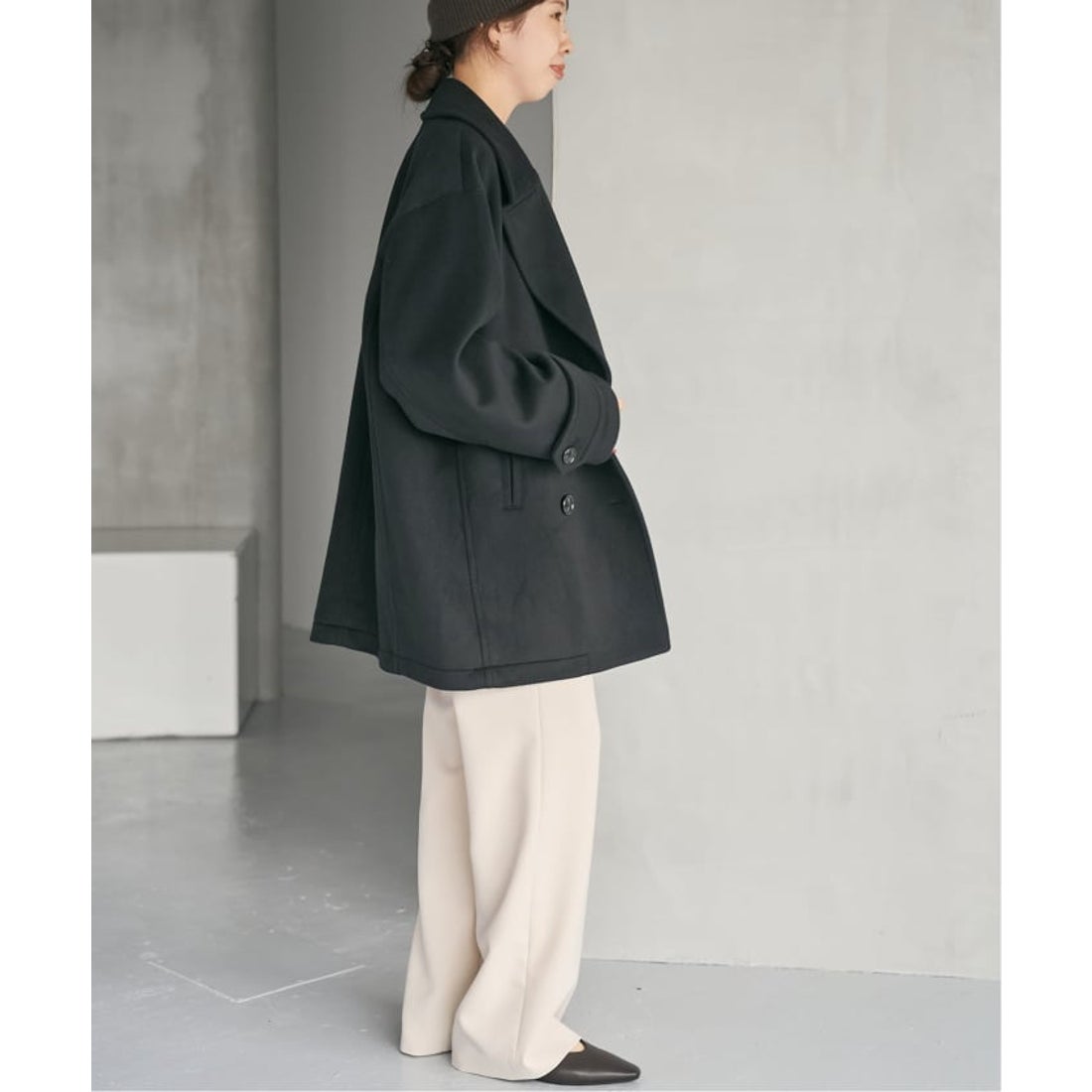 スピック＆スパン Spick & Span S160ビーバーPコート （ブラック