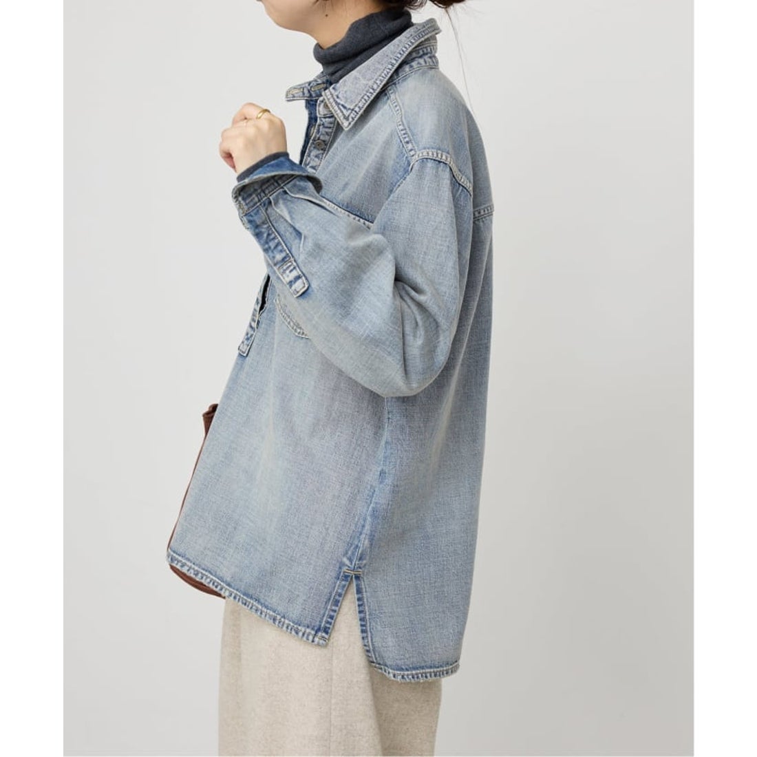 スピック＆スパン Spick & Span 5 1/2 PULLOVER SHIRT （サックス