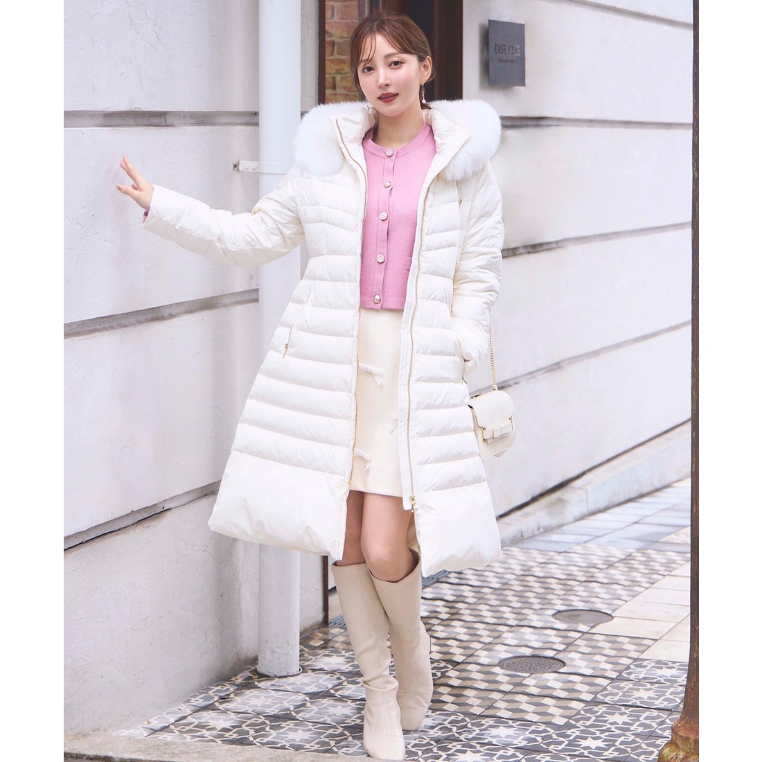 スウィングル SWINGLE FOXファー付エレガンスロングダウンコート