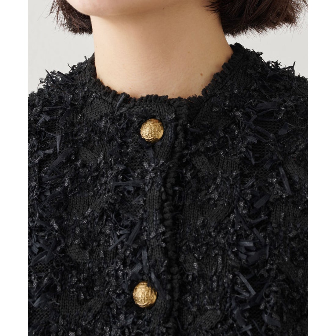 ウィムガゼット Whim Gazette ツィードカーディガン （black