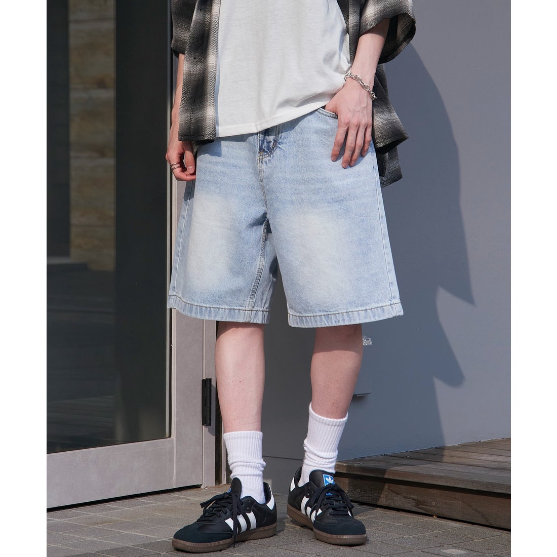 MAISON CLUB 【SETUP7】Aライン スタンダードデニム ハーフパンツ