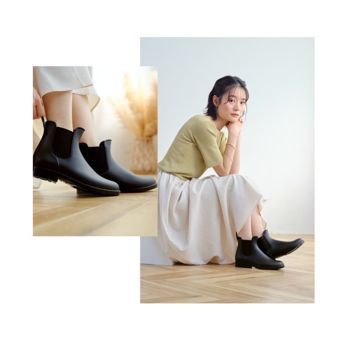 Wpc.】サイドゴアレインブーツ レディース ショートブーツ （ブラウン