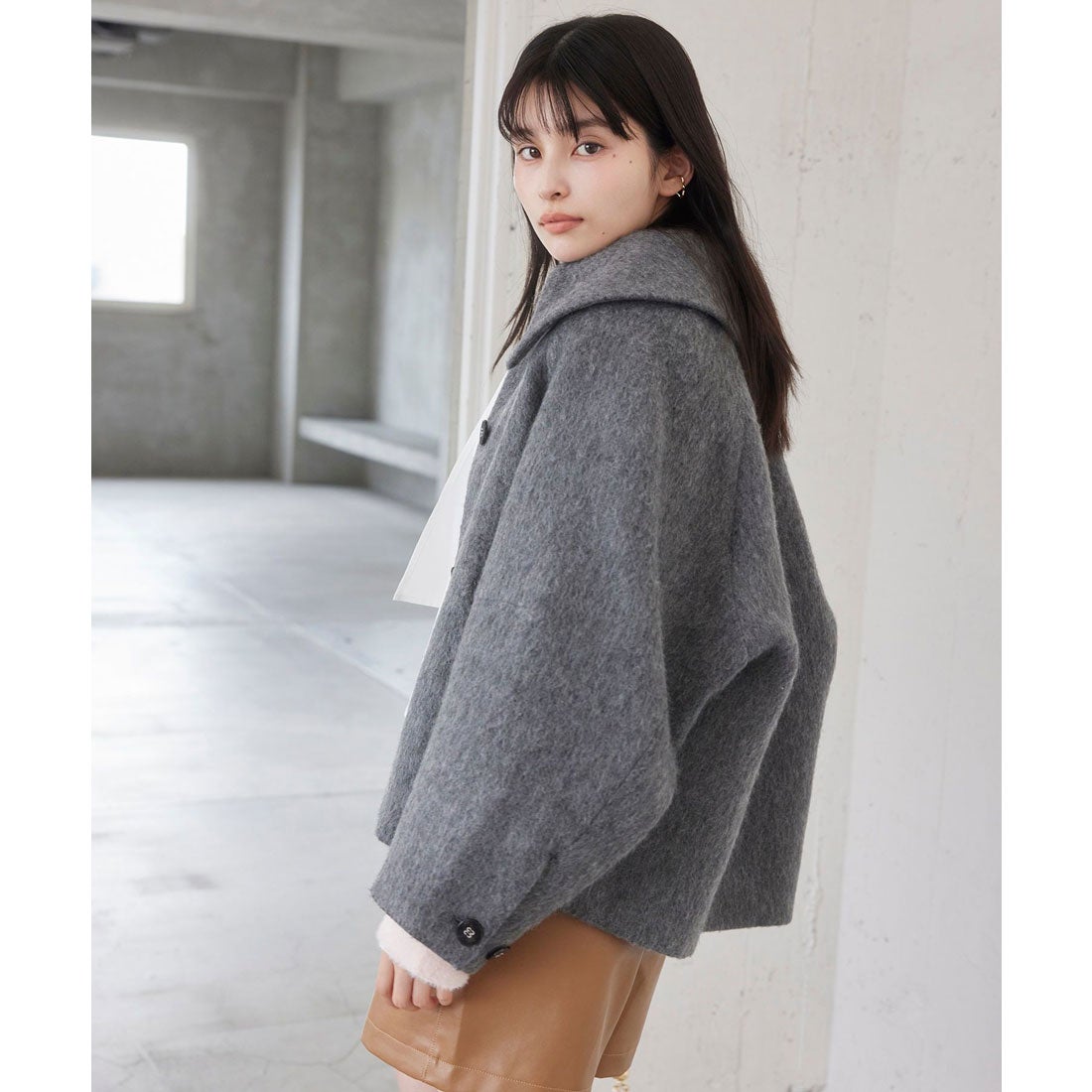 ビス VIS 【アウター総選挙1位】ビッグカラーモモンガショートコート