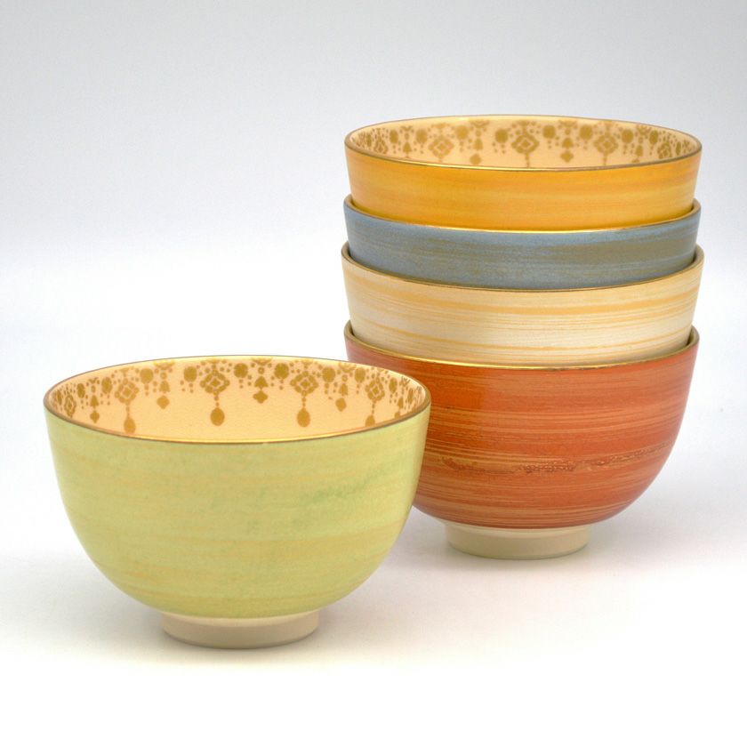 組茶碗 数茶碗 十客揃 刷毛目茶碗 抹茶椀 雅作 茶道具 供箱 L319 組