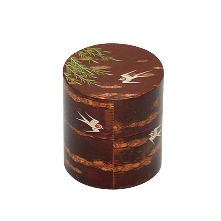 茶道具 茶器（ちゃき） 桜木地中次 柳に燕蒔絵 佐々木 麗峰 | 千年の