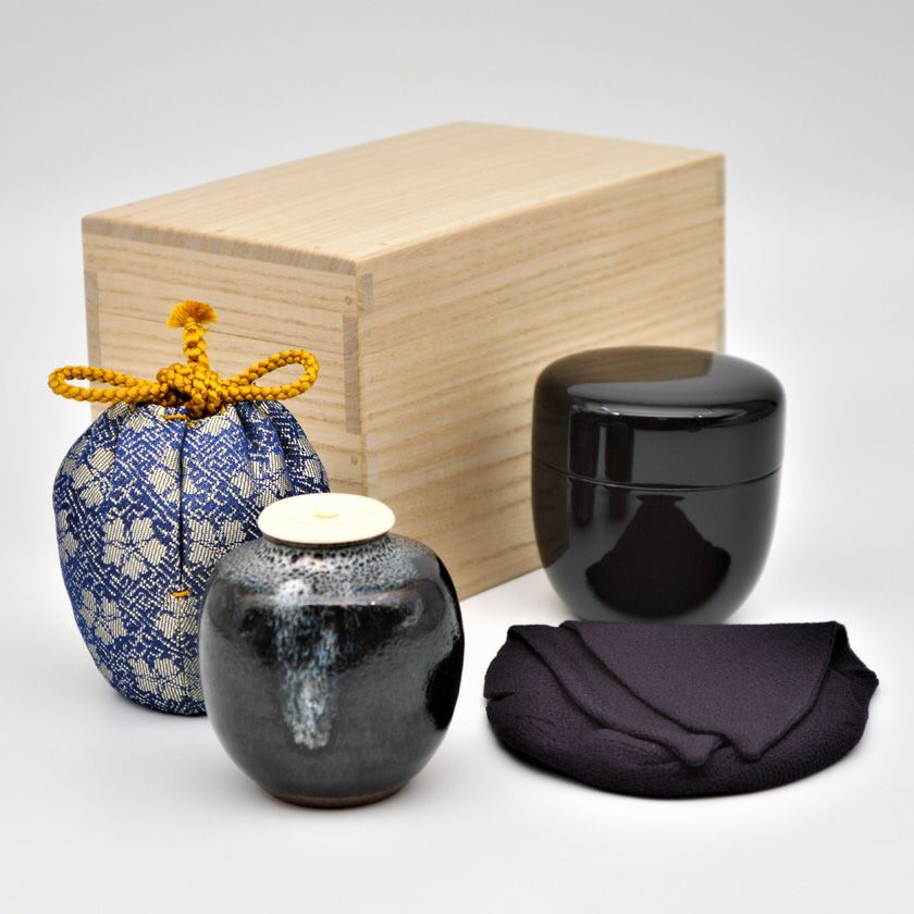 茶道具 茶通箱（さつうばこ） 茶通箱セット B [仕服付茶入・棗・大津袋]