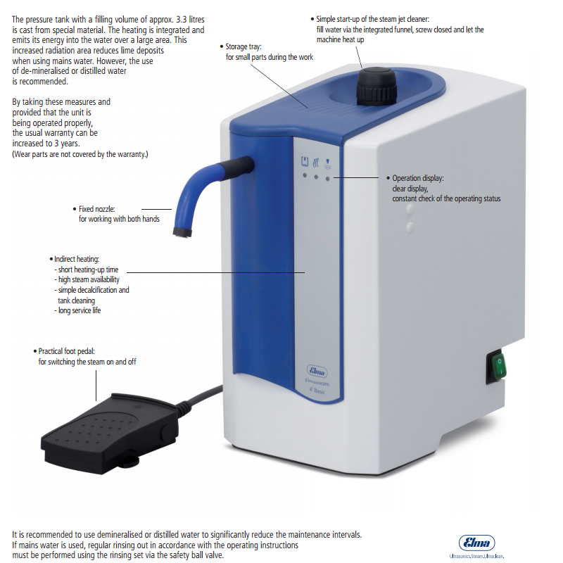 Elmasteam 4.5 basic Steamcleaner 110v – SEP Tools