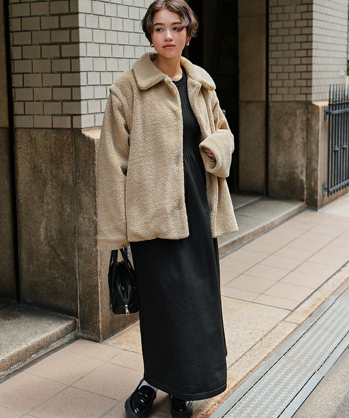 2wayフレアシルエットボアアウター | titivate