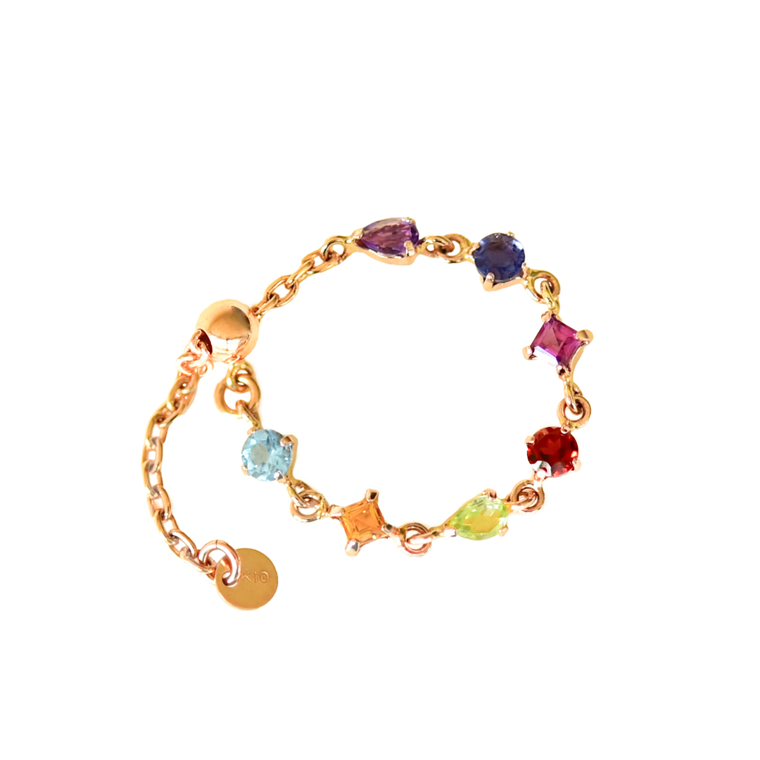 お守りアミュレット♪】リング K10 K18ピンクゴールド マルチカラー