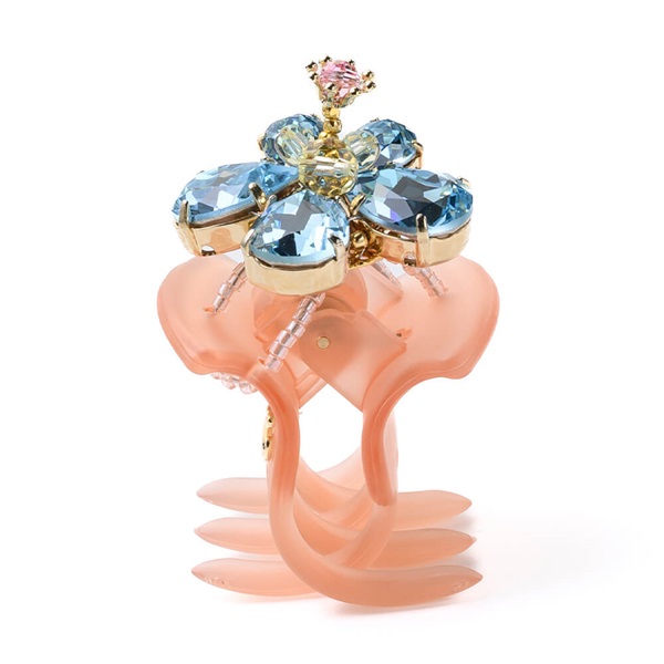 バースフラワー「ハイビスカス」 デザートクリップ 中(ライトブルー