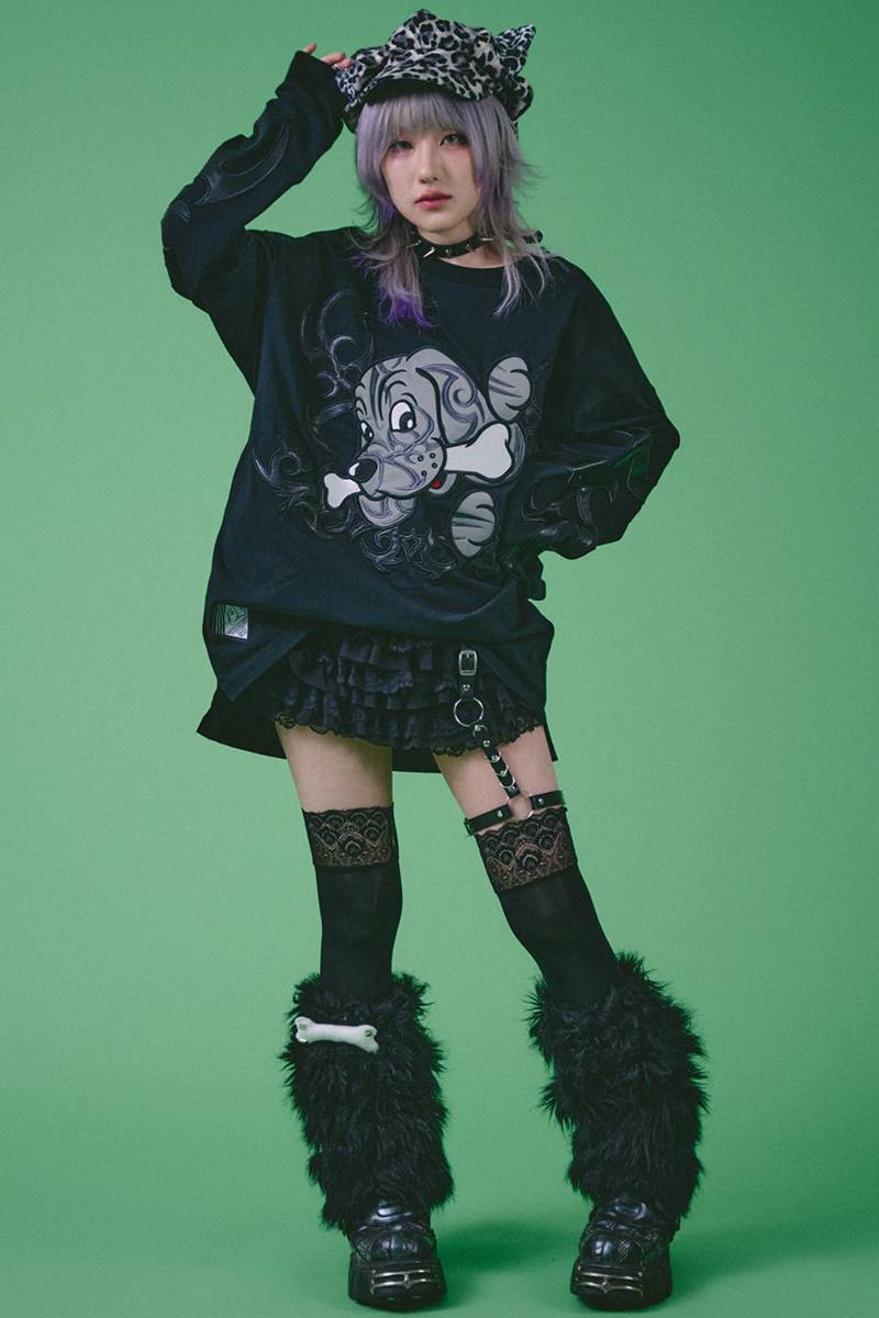 GALFY(ガルフィー) 部族ロンTee - BLACK / ロックファッション