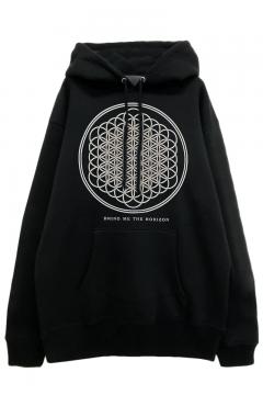 BRING ME THE HORIZON UNISEX ZIPPED HOODIE: BLUE CROW WINGS (BACK