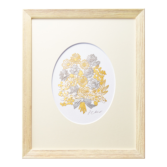 金箔／プラチナ箔アート額 「ブーケ」＜菅野一剛 作＞ | 高品質 金