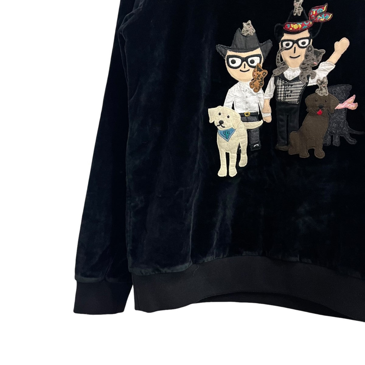 DOLCE ＆ GABBANA(ドルチェアンドガッバーナ) パッチベロアスウェット