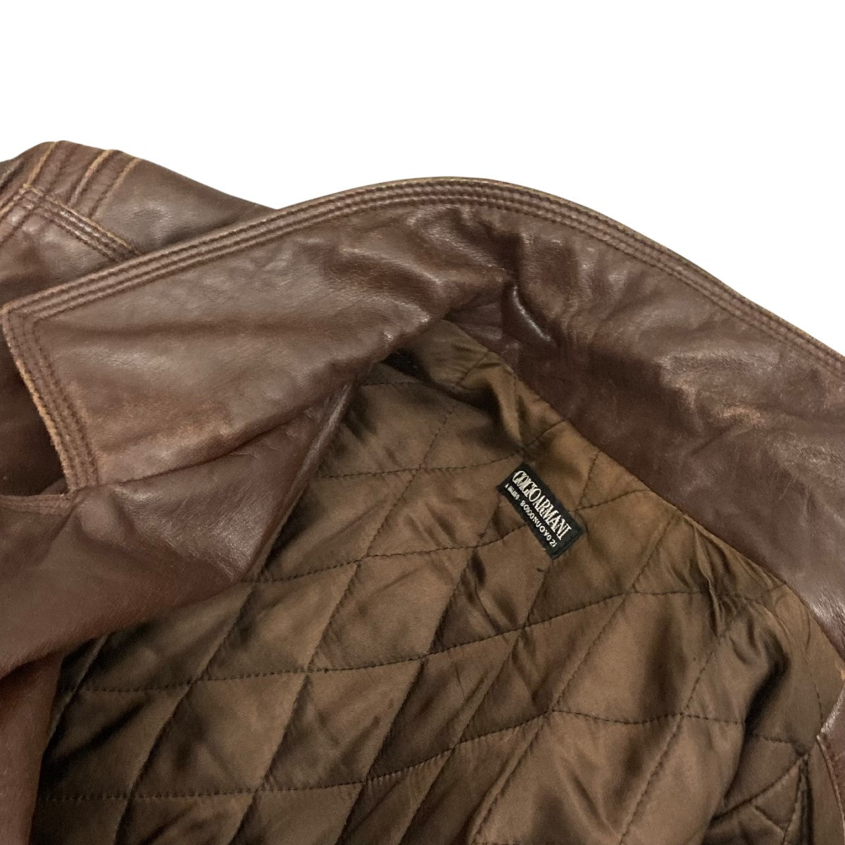 GIORGIO ARMANI(ジョルジオ・アルマーニ) 中綿レザージャケット