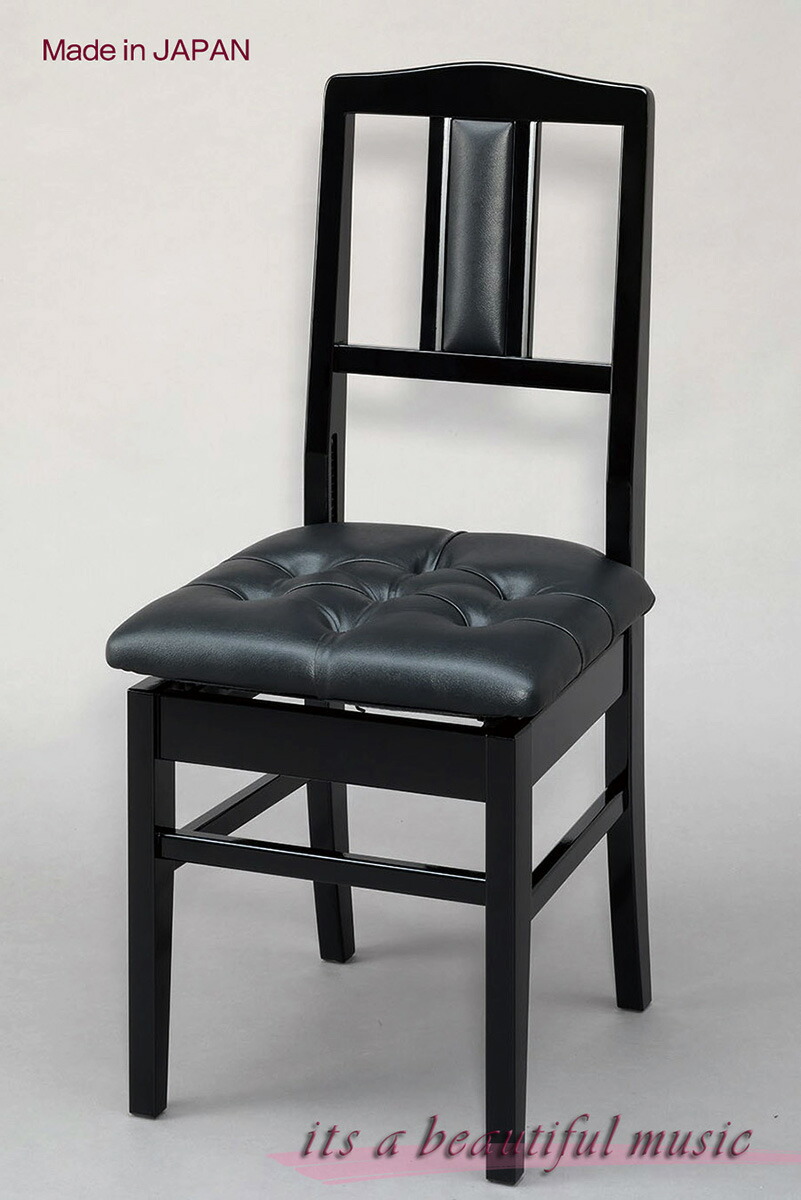 楽天市場】【its】背付きピアノ椅子 イトーシンNo.5（黒つや・黒座面