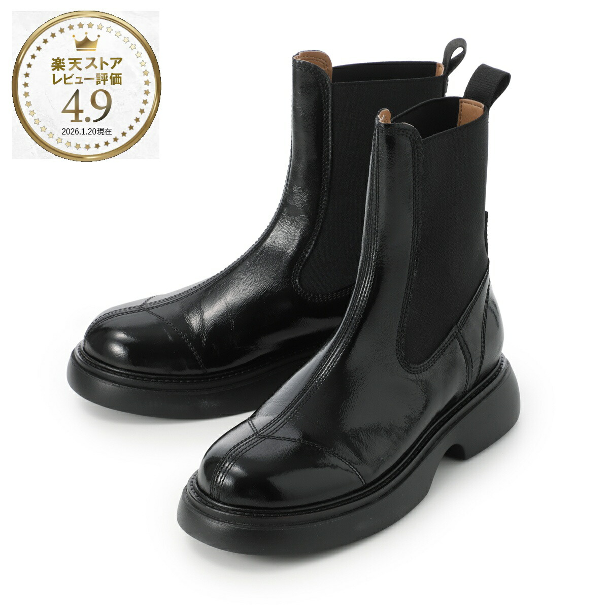 楽天市場】ガニー GANNI チェルシーブーツ ブラック レディース s2273