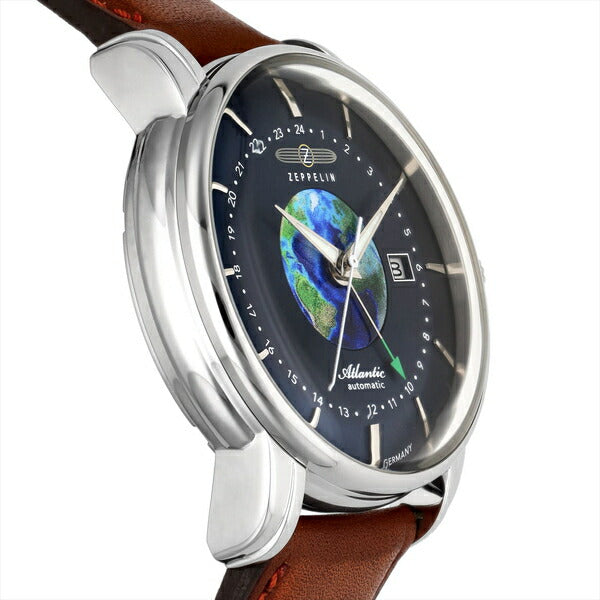 ツェッペリン アトランティック GMT 8468-3 メンズ 自動巻き 機械式 革