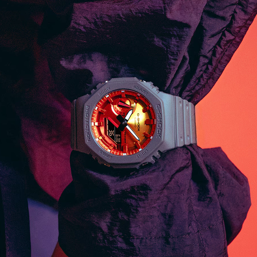 G-SHOCK フレイムインサイド フレイムオレンジ GA-2100FL-8AJF メンズ