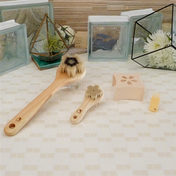 天然毛のボディブラシ＆洗顔ブラシセット: 美容・健康｜いちばん本舗
