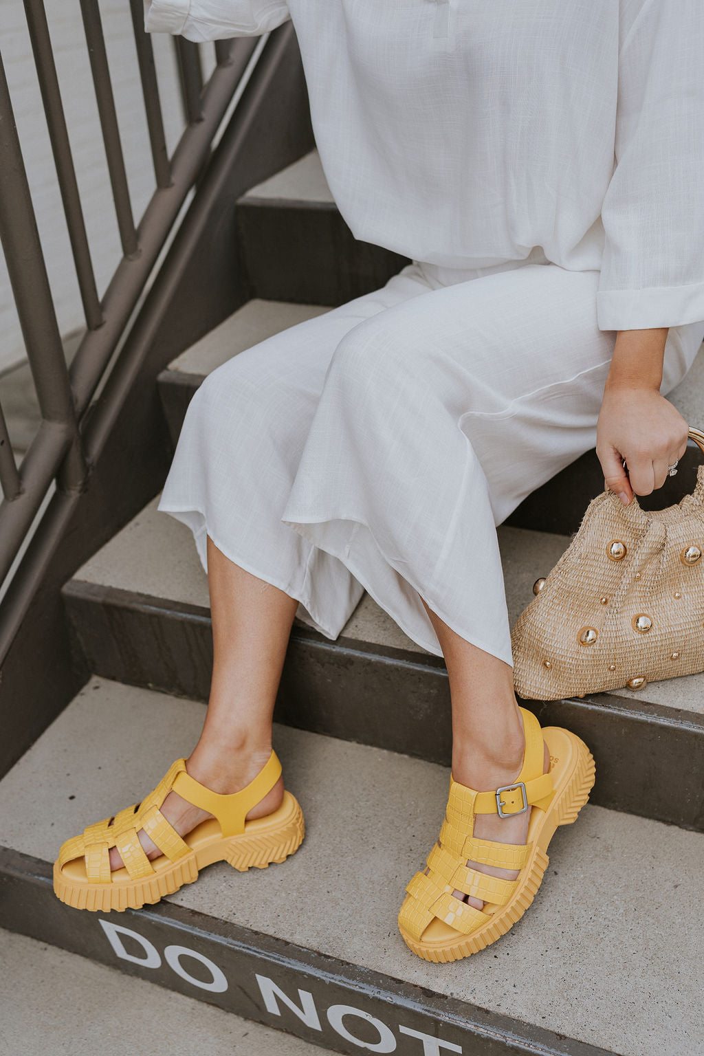 ONA Streetworks Fisherman Sandal in Yellow Ray & Pilsner - Lizard